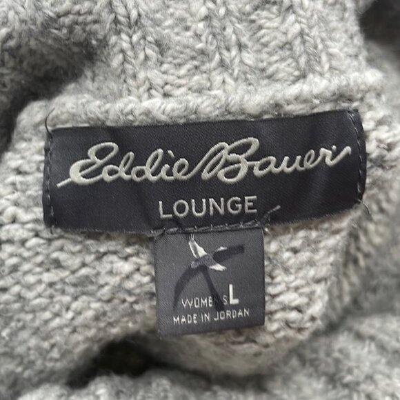 Eddie Bauer lounge sweater tunic length warm cozy cottage neutral sz lg - Picture 5 of 12